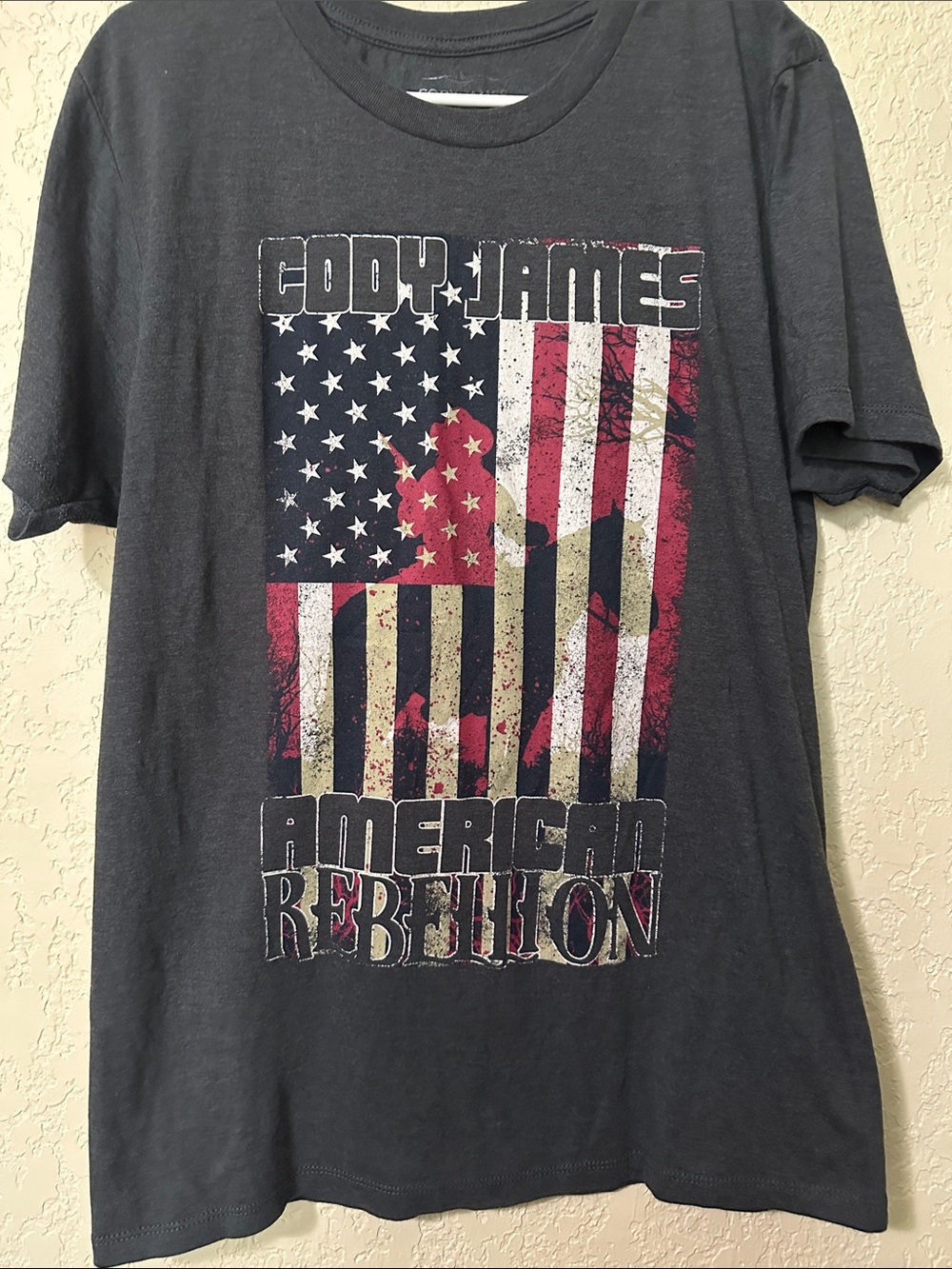 Men's Black Cody James American Rebellion Graphic Tee M